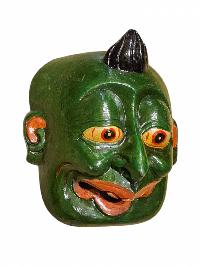 Buddhist Wooden Mask Of [joker], Tibetan Style Wtih [traditional Colors], Poplar Wood