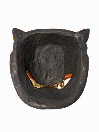 Buddhist Wooden Mask Of [snow Lion], Tibetan Style Wtih [traditional Colors], Poplar Wood