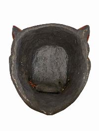 Buddhist Wooden Mask Of [snow Lion], Tibetan Style Wtih [traditional Colors], Poplar Wood