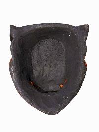 Buddhist Wooden Mask Of [snow Lion], Tibetan Style Wtih [traditional Colors], Poplar Wood