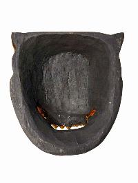Buddhist Wooden Mask Of [snow Lion], Tibetan Style Wtih [traditional Colors], Poplar Wood