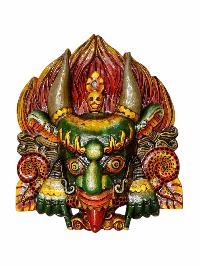 Buddhist Wooden Mask Of [garuda], Tibetan Style Wtih [traditional Colors], Poplar Wood