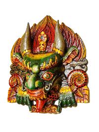 Buddhist Wooden Mask Of [garuda], Tibetan Style Wtih [traditional Colors], Poplar Wood