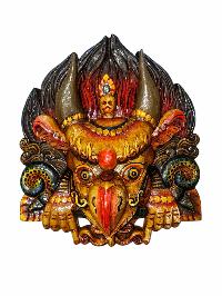 Buddhist Wooden Mask Of [garuda], Tibetan Style Wtih [traditional Colors], Poplar Wood