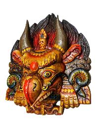 Buddhist Wooden Mask Of [garuda], Tibetan Style Wtih [traditional Colors], Poplar Wood