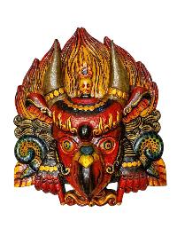 Buddhist Wooden Mask Of [garuda], Tibetan Style Wtih [traditional Colors], Poplar Wood