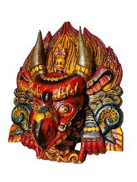 Buddhist Wooden Mask Of [garuda], Tibetan Style Wtih [traditional Colors], Poplar Wood