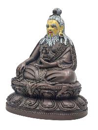 [thangtong Gyalpo], Buddhist Miniature Statue, [chocolate Oxidized], [face Painted]