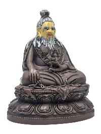 [thangtong Gyalpo], Buddhist Miniature Statue, [chocolate Oxidized], [face Painted]