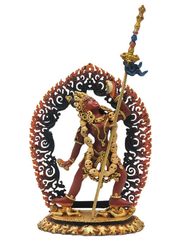 This 19cm tall Vajrayogini, Buddhist Miniature Statue, Thangka Color Finishing (Product Code: HMS35800) weighs 0.4kg and is available at an offer price of US$56.