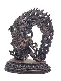 [vajrapani], Buddhist Miniature Statue, [chocolate Oxidized]