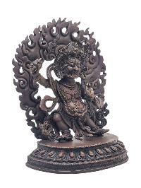 [vajrapani], Buddhist Miniature Statue, [chocolate Oxidized]