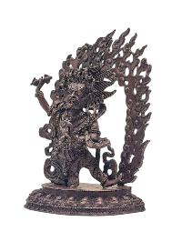 [vajrapani], Buddhist Miniature Statue, [chocolate Oxidized]