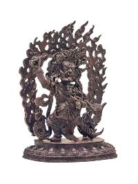 [vajrapani], Buddhist Miniature Statue, [chocolate Oxidized]