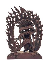 [vajrapani], Buddhist Miniature Statue, [chocolate Oxidized]