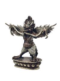 [garuda], Buddhist Miniature Statue, [silver And Chocolate Oxidized]