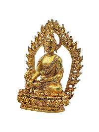 [medicine Buddha], Buddhist Miniature Statue, [full Gold Plated]
