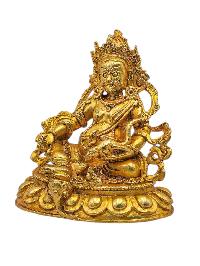 [yellow Jambhala], Buddhist Miniature Statue, [full Gold Plated]