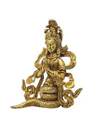 [naga Kanya], Buddhist Miniature Statue, [full Gold Plated]