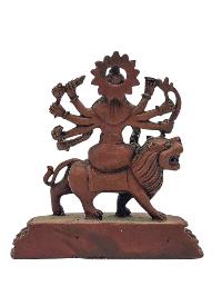 [durga], Buddhist Miniature Statue, [chocolate Oxidized]
