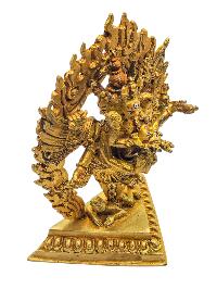 [vajrakilaya Shakti], Buddhist Miniature Statue, [full Gold Plated], [face Painted]