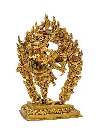 [vajrakilaya Shakti], Buddhist Miniature Statue, [full Gold Plated], [face Painted]