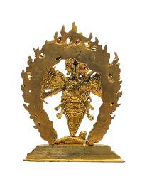 [vajrakilaya Shakti], Buddhist Miniature Statue, [full Gold Plated], [face Painted]