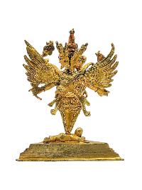 [vajrakilaya Shakti], Buddhist Miniature Statue, [full Gold Plated], [face Painted]