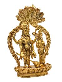 [vishnu And Lakshmi], Buddhist Miniature Statue, [full Gold Plated]