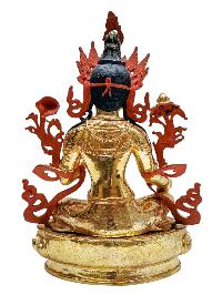 [green Tara], Buddhist Handmade Statue, [full Gold Plated], [face Painted]