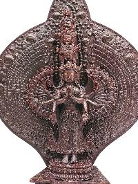 [1000] Thousand Arms [sahasrabhuja Avalokitesvara], Buddhist Handmade Statue, [chocolate Oxidized]