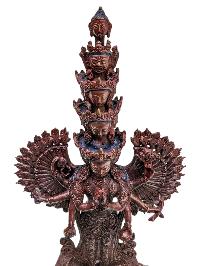[1000] Thousand Arms [sahasrabhuja Avalokitesvara], Buddhist Handmade Statue, [chocolate Oxidized]