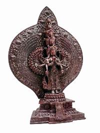[1000] Thousand Arms [sahasrabhuja Avalokitesvara], Buddhist Handmade Statue, [chocolate Oxidized]