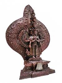 [1000] Thousand Arms [sahasrabhuja Avalokitesvara], Buddhist Handmade Statue, [chocolate Oxidized]