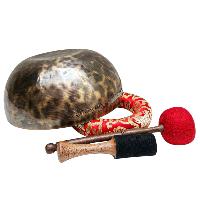 [full Moon Bowl], Moon Carved, Buddhist Hand Beaten, Antique Finishing, [select Accessories]