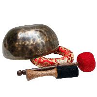 [full Moon Bowl], Moon Carved, Buddhist Hand Beaten, Antique Finishing, [select Accessories]