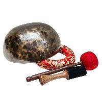 [full Moon Bowl], Moon Carved, Buddhist Hand Beaten, Antique Finishing, [select Accessories]