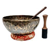 [full Moon Bowl], Moon Carved, Buddhist Hand Beaten, Antique Finishing, [select Accessories]