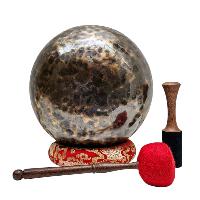 [full Moon Bowl], Moon Carved, Buddhist Hand Beaten, Antique Finishing, [select Accessories]