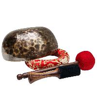 [full Moon Bowl], Moon Carved, Buddhist Hand Beaten, Antique Finishing, [select Accessories]