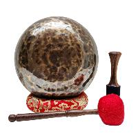 [full Moon Bowl], Moon Carved, Buddhist Hand Beaten, Antique Finishing, [select Accessories]