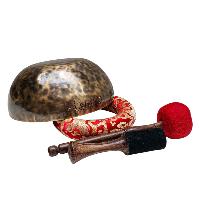 [full Moon Bowl], Moon Carved, Buddhist Hand Beaten, Antique Finishing, [select Accessories]