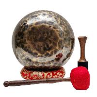 [full Moon Bowl], Moon Carved, Buddhist Hand Beaten, Antique Finishing, [select Accessories]