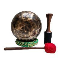 [full Moon Bowl], Moon Carved, Buddhist Hand Beaten, Antique Finishing, [select Accessories]