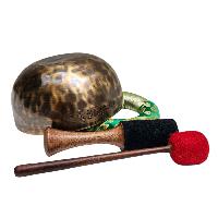 [full Moon Bowl], Moon Carved, Buddhist Hand Beaten, Antique Finishing, [select Accessories]
