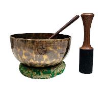 [full Moon Bowl], Moon Carved, Buddhist Hand Beaten, Antique Finishing, [select Accessories]