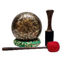 [full Moon Bowl], Moon Carved, Buddhist Hand Beaten, Antique Finishing, [select Accessories]