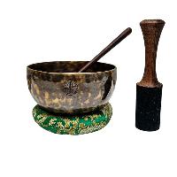 [full Moon Bowl], Moon Carved, Buddhist Hand Beaten, Antique Finishing, [select Accessories]