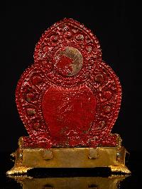 [green Tara] On Throne, Buddhist Handmade Statue, [full Gold Plated], [face Painted]