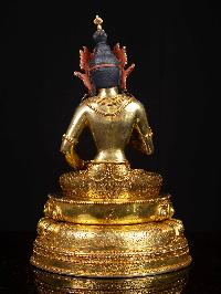 [vajrasattva] On Double Base, Buddhist Handmade Statue, [full Gold Plated], [face Painted]